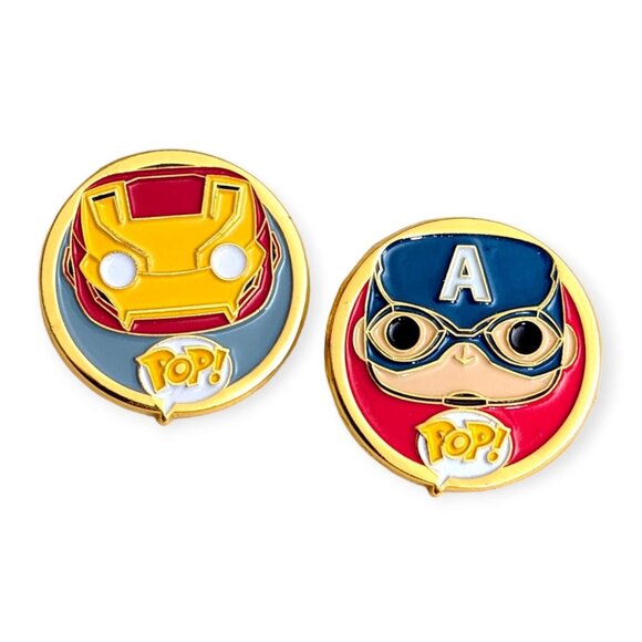 Civil War Marvel Disney Funko POP! Pins: Iron Man and Captain America